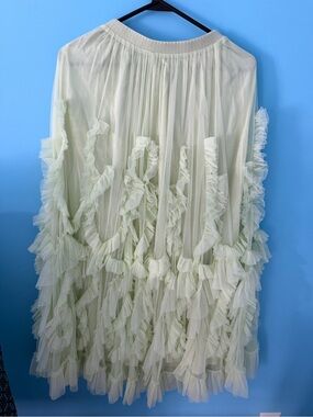 Anthropologie Pale Mint Ruffle Tulle Skirt